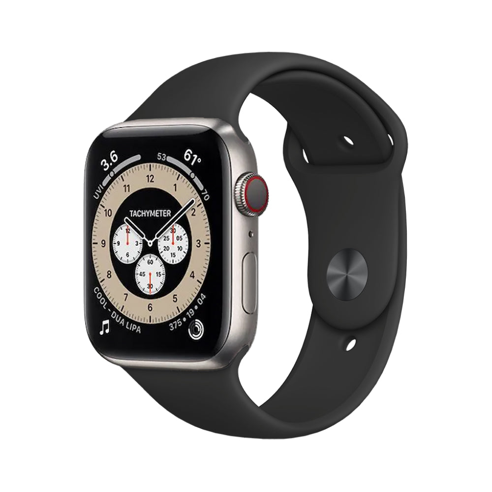 Apple Watch Series 6 Edition Cellular - Titanium with Black Sports Band - 44mm