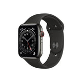 Apple Watch Series 6 GPS + Cellular - 44mm Graphite Stainless Steel Case with Black Sport Band - Pristine