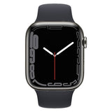 Apple Watch Series 7 GPS + Cellular - Graphite Stainless Steel with Midnight Sport Band, 45mm - Pristine