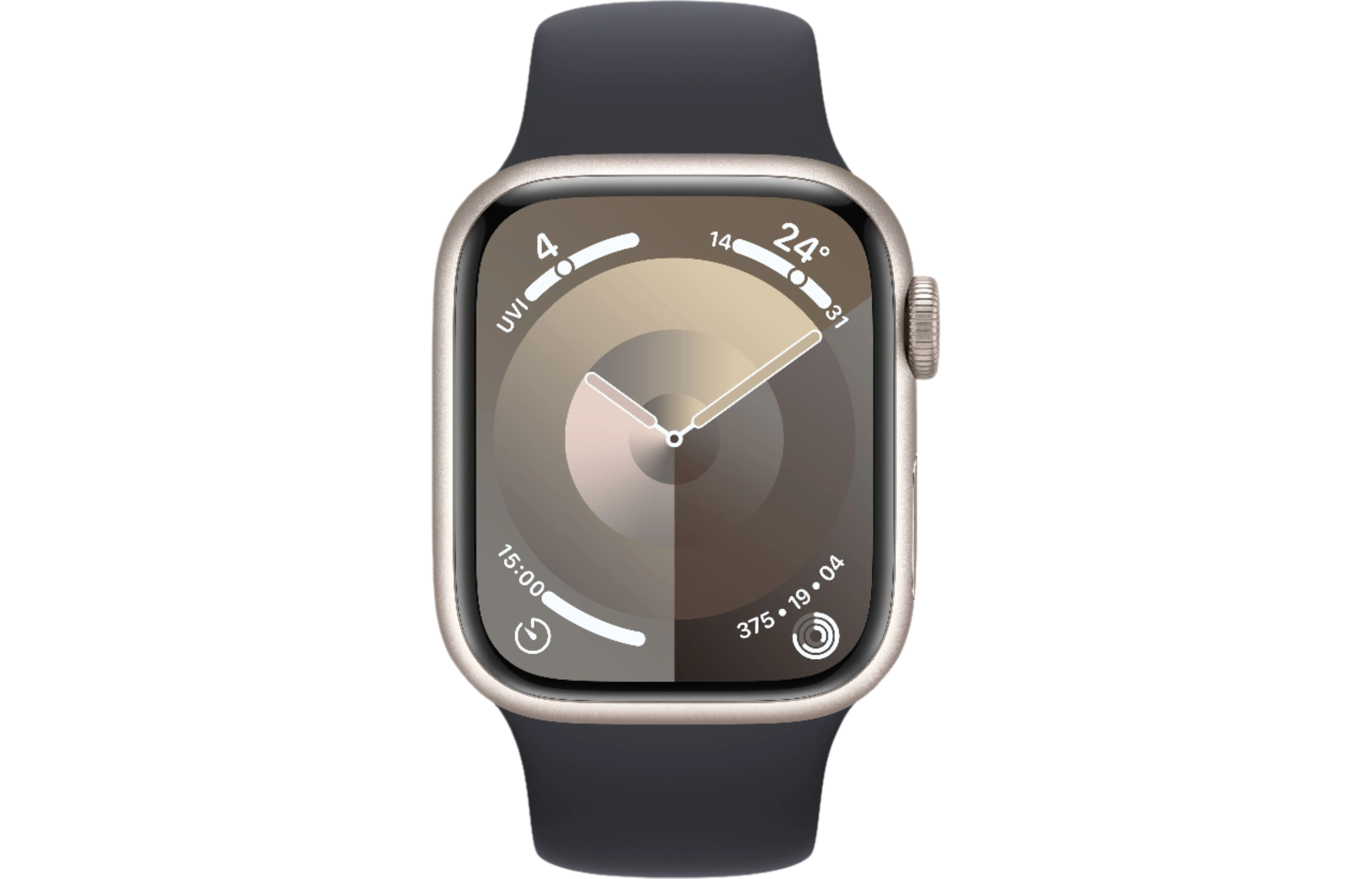 Apple Watch Series 8 Starlight Aluminium Case with Midnight Sports Band