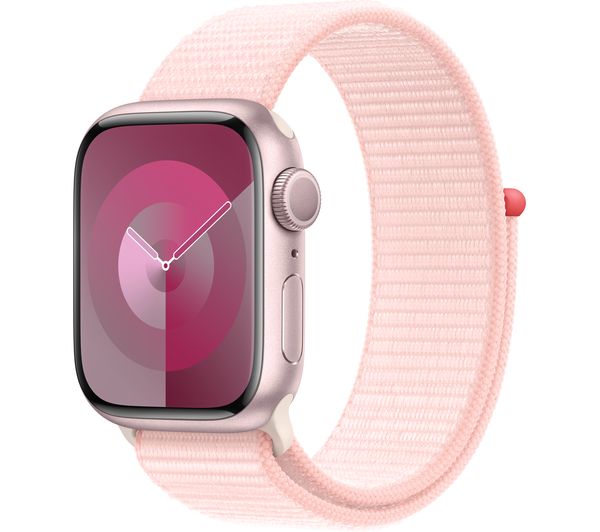 Apple Watch Series 9 Pink Aluminium Case with Light Pink Sport Loop

