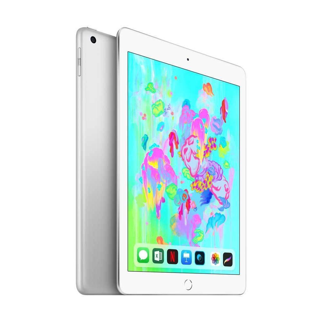 Apple iPad 6th Gen 32GB Wi-Fi + 4G Unlocked Silver Acceptable