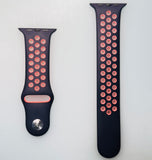 Apple 44mm Nike Sport Band – Blue Black/Bright Mango – M/L Size for Apple Watch