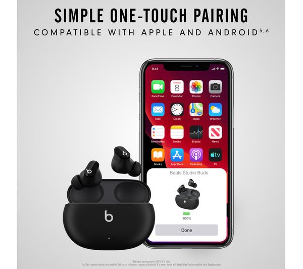 BEATS Studio Buds Wireless Bluetooth Noise-Cancelling Earbuds - Black - Pristine