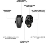 BOSE QuietComfort II Wireless Bluetooth Noise-Cancelling Earbuds - Triple Black - Good