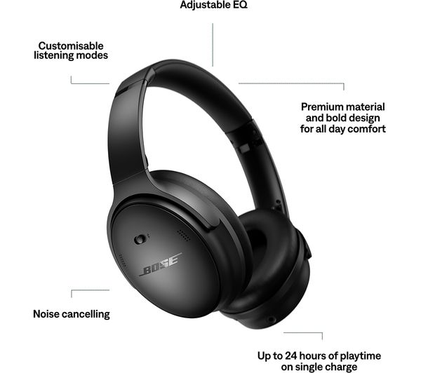 BOSE QuietComfort Wireless Bluetooth Noise-Cancelling Headphones - Black