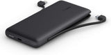 Belkin BOOSTCHARGE Plus 10K Portable Charger Power Bank (10,000 mAh with Integrated Lightning (MFI) and Integrated USB-C Cables and Additional USB-C Charging Port) - Black
