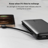 Belkin BOOSTCHARGE Plus 10K Portable Charger Power Bank (10,000 mAh with Integrated Lightning (MFI) and Integrated USB-C Cables and Additional USB-C Charging Port) - Black