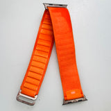 Apple 49mm Orange Alpine Loop Watch Band - Large - Natural Titanium