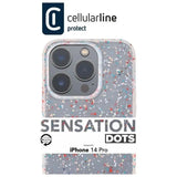 Cellularline Cover Sensation Dots for iPhone 14 Pro in Semi-Transparent Soft-Touch Silicone with White Speckled Effect