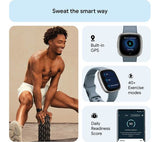 FITBIT Versa 4 Smart Watch - Waterfall Blue & Platinum - Good