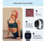 FITBIT Versa 4 Smart Watch - Waterfall Blue & Platinum - Good