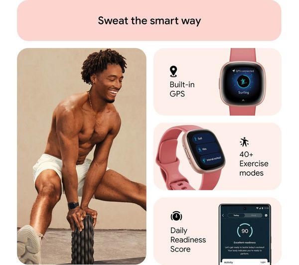 FITBIT Versa 4 Smart Watch - Pink Sand & Copper Rose - Acceptable