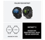 GARMIN Instinct 3 AMOLED Smart Watch - 45mm, Black with Black Silicone Band - Very Good