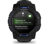 GARMIN Instinct 3 AMOLED Smart Watch - 50mm, Black with Bolt Blue Silicone Band - Good