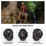 GARMIN Instinct 3 Solar 50mm GPS Smartwatch - Black with Charcoal Band - Very Good