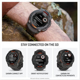 GARMIN Instinct 3 Solar 50mm GPS Smartwatch - Black with Charcoal Band - Very Good