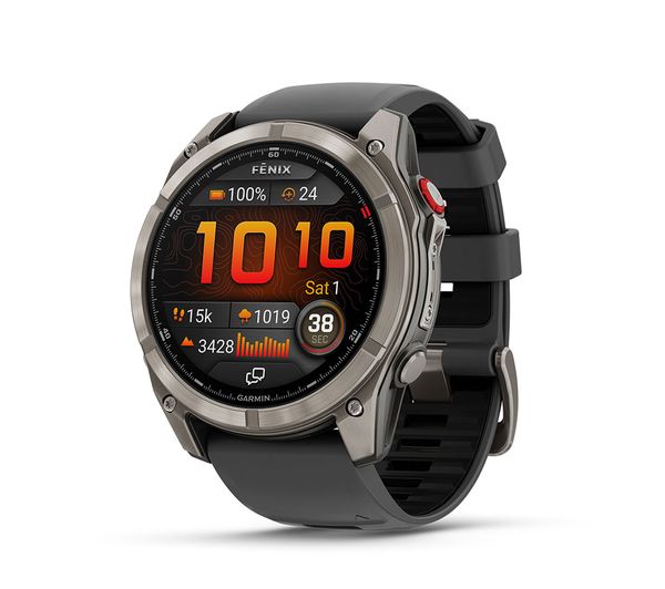 GARMIN fēnix 8 Pro AMOLED Sapphire GPS Smartwatch - 51mm Titanium with Graphite/Black Silicone Band - Very Good