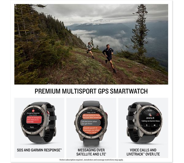 GARMIN fēnix 8 Pro AMOLED Sapphire GPS Smartwatch - 51mm Titanium with Graphite/Black Silicone Band - Very Good
