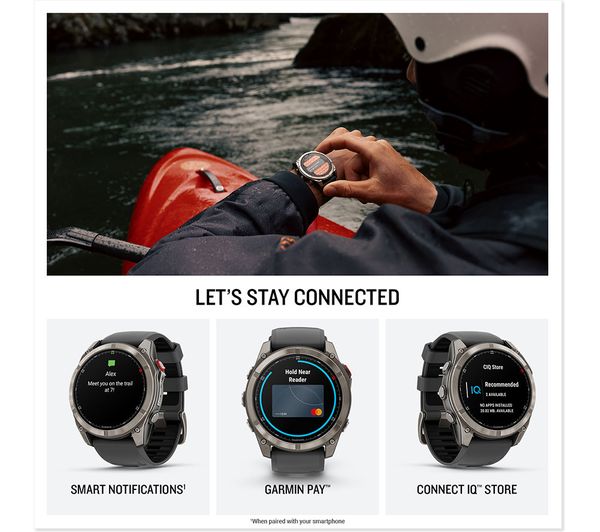 GARMIN fēnix 8 Pro AMOLED Sapphire GPS Smartwatch - 51mm Titanium with Graphite/Black Silicone Band - Very Good
