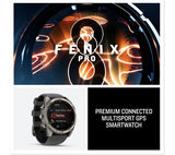 GARMIN fēnix 8 Pro AMOLED Sapphire GPS Smartwatch - 51mm Titanium with Graphite/Black Silicone Band - Very Good