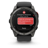 GARMIN fēnix 8 Pro AMOLED Sapphire GPS Smartwatch - 51mm Carbon Grey Titanium with Black/Pebble Grey Band - Good