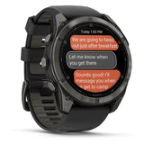 GARMIN fēnix 8 Pro AMOLED Sapphire GPS Smartwatch - 51mm Carbon Grey Titanium with Black/Pebble Grey Band - Good