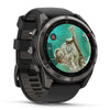GARMIN fēnix 8 Pro MicroLED GPS Smartwatch - 51mm Carbon Grey DLC Titanium with Black/Pebble Grey Silicone Band - Good
