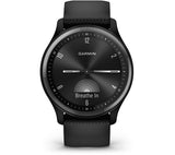 Garmin vívomove Sport Hybrid Smartwatch – Black Silicone Strap – Good