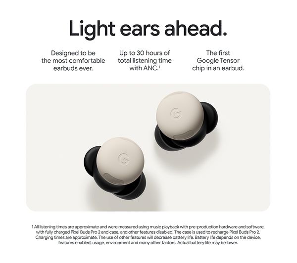 GOOGLE Pixel Buds Pro 2 Wireless Bluetooth Earbuds - Hazel - Pristine