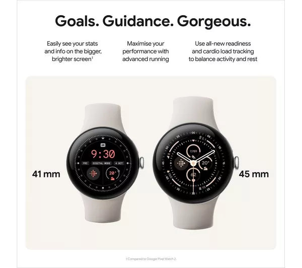 GOOGLE Pixel Watch 3 WiFi - Black, Obsidian Band, 45mm - Pristine