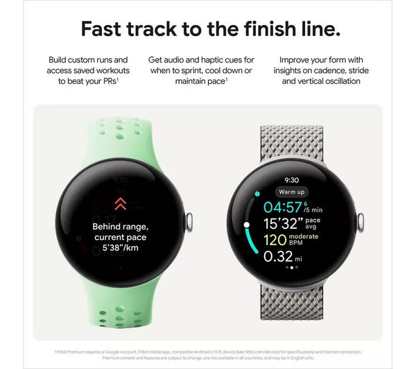 GOOGLE Pixel Watch 3 WiFi - Black, Obsidian Band, 45mm - Pristine