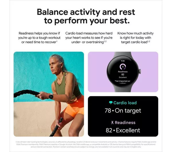 GOOGLE Pixel Watch 3 WiFi - Black, Obsidian Band, 45mm - Pristine