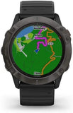 GARMIN fēnix 6X Pro Solar GPS Smartwatch - Titanium Carbon Grey DLC with Black Band, 51mm - Good