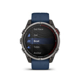 Garmin Quatix 8 AMOLED Titanium & Blue 47MM Smart Watch - Pristine