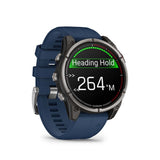 Garmin Quatix 8 AMOLED Titanium & Blue 47MM Smart Watch - Pristine