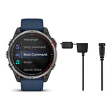 Garmin Quatix 8 AMOLED Titanium & Blue 47MM Smart Watch - Pristine