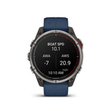 Garmin Quatix 8 AMOLED Titanium & Blue 47MM Smart Watch - Pristine