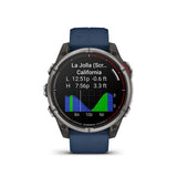 Garmin Quatix 8 AMOLED Titanium & Blue 47MM Smart Watch - Pristine