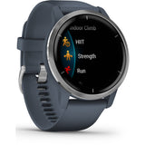 GARMIN Venu 2 GPS Smartwatch - 45mm Silver Stainless Steel Bezel with Granite Blue Band - Good