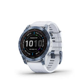 GARMIN fēnix 7 Sapphire Solar GPS Smartwatch - 47mm Mineral Blue Titanium with Whitestone Band - Good