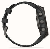Garmin fēnix 8 AMOLED Sapphire GPS Smartwatch, 43mm Carbon Grey DLC Titanium Case with Black/Pebble Grey Silicone Strap - Good