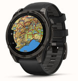 Garmin fēnix 8 AMOLED Sapphire GPS Smartwatch, 43mm Carbon Grey DLC Titanium Case with Black/Pebble Grey Silicone Strap - Good