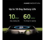 HUAWEI WATCH FIT 4 Pro GPS Smartwatch - Titanium Black with Black Fluoroelastomer Strap - Pristine