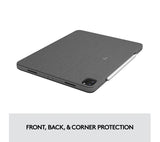 LOGITECH Combo Touch Keyboard Case with Trackpad for iPad Pro 12.9" 5th/6th Gen - Oxford Grey - Pristine