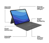 LOGITECH Combo Touch Keyboard Case with Trackpad for iPad Pro 12.9" 5th/6th Gen - Oxford Grey - Pristine