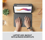 LOGITECH Folio Touch 11" iPad Air (M2 & M3) Keyboard Case - Grey - Pristine