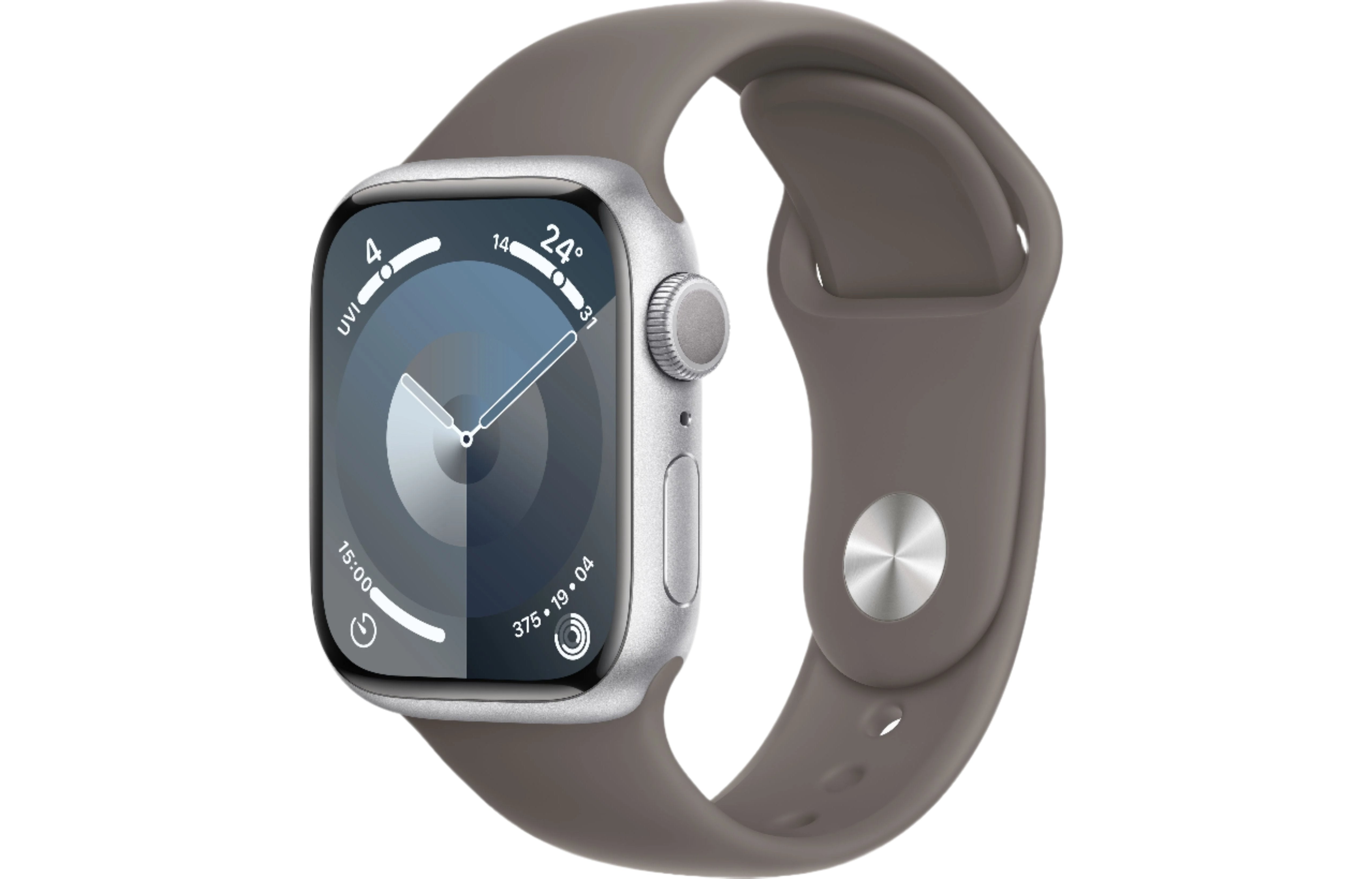 Apple Watch Series 9 GPS, 41mm Silver Aluminium Case with Clay Sport Band - M/L - Good