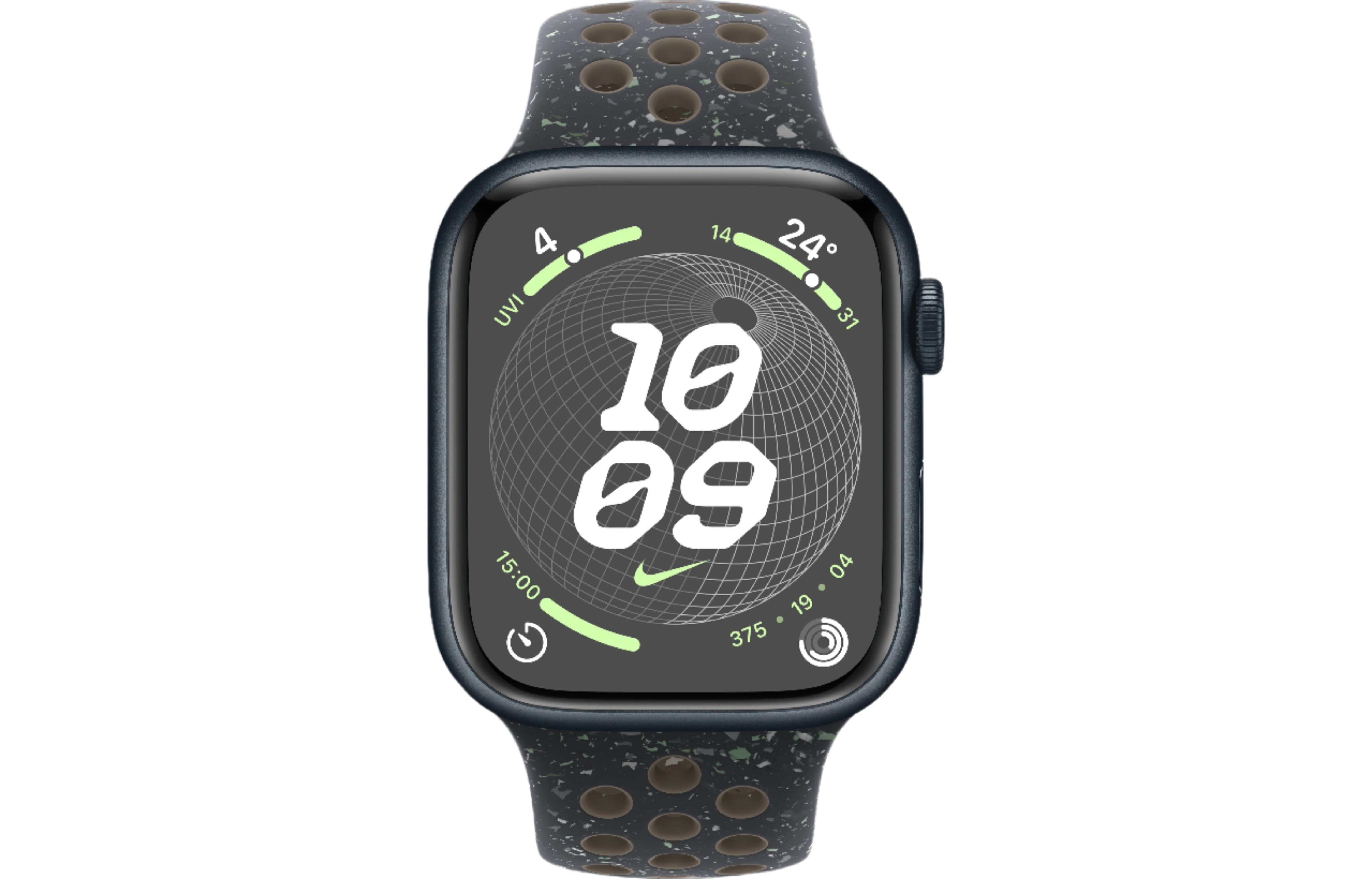 Apple Watch Series 9 GPS + Cellular, 45mm Midnight Aluminium Case with Midnight Sky Nike Sport Band - M/L - Good