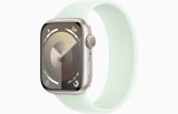 Apple Watch Series 9 GPS, 45mm Starlight Aluminium Case with Soft Mint Solo Loop - Size 10 - Pristine